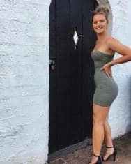 Sexy Girl in Grey Tight Dress